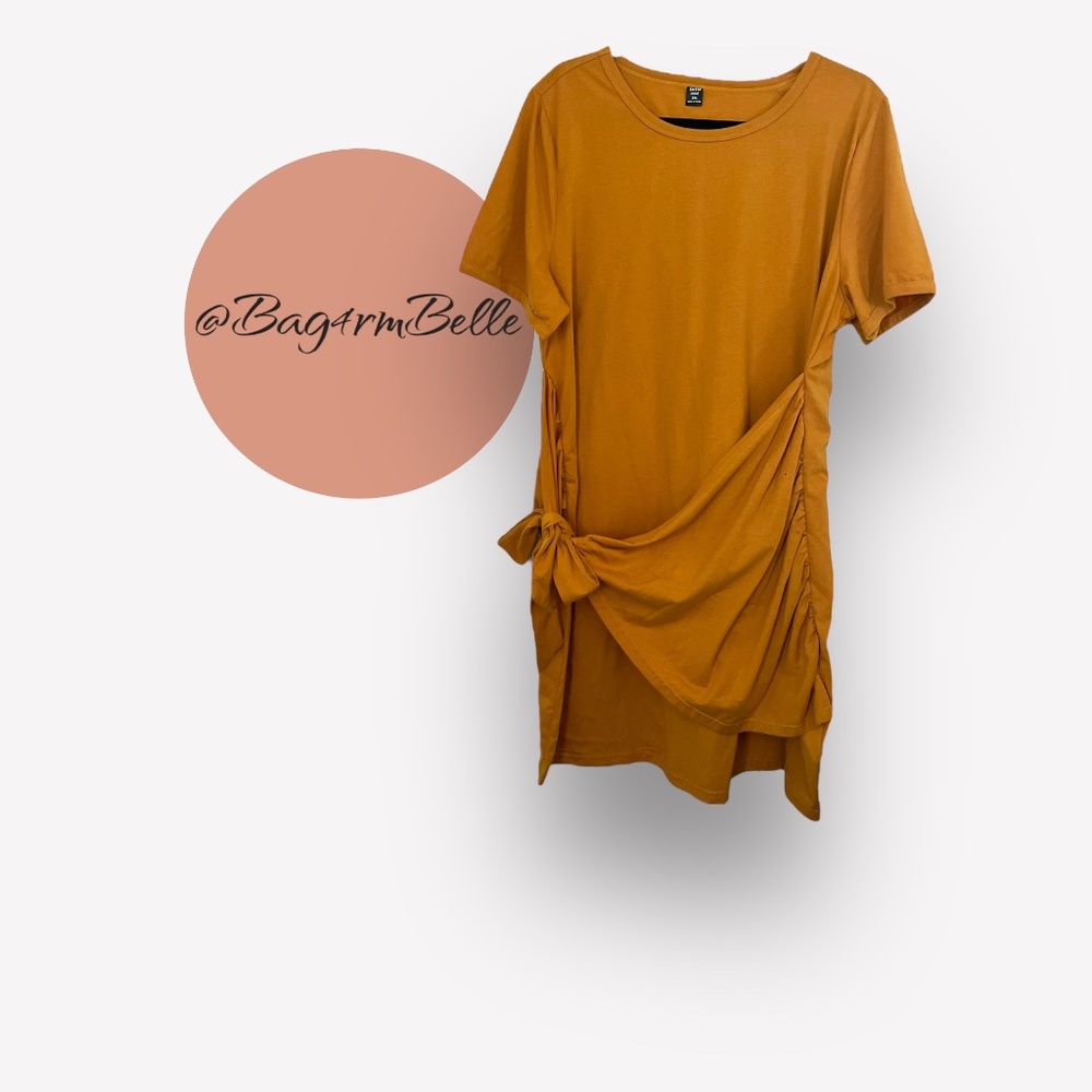 Yellow wrap dress